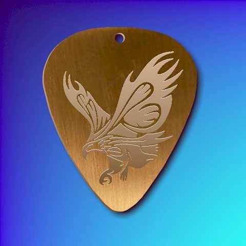 Antique Brass Guitar Pick - The Eagle