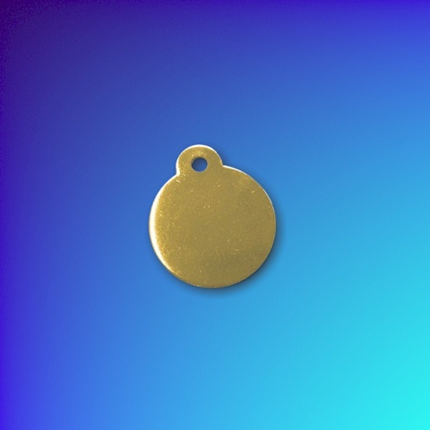 Brass pet tag with tab - 22 mm