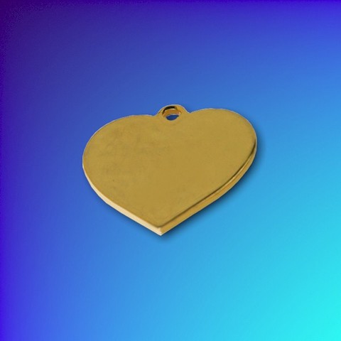 Brass Heart-shape Tag 21x20mm
