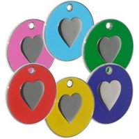 Enamel Heart Tags 25mm
