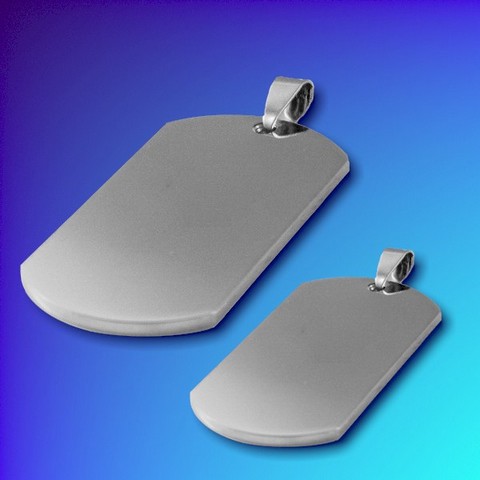 Rectangular Dog-Tag - Chrome Plated
