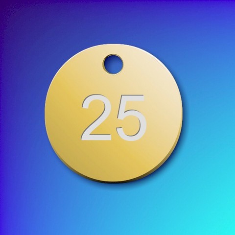 Numbered Aluminium Tags - Gold Disc