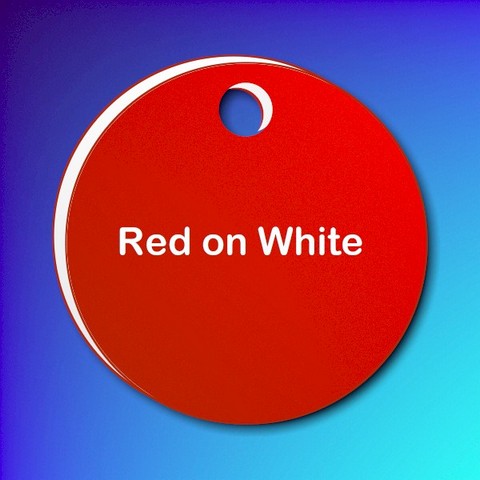 Acrylic Plastic Traffolyte - red-tag-white-text