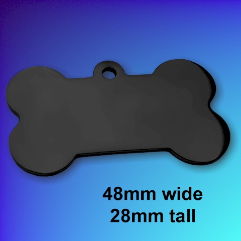 Polished Black Steel Bone-shape LARGE