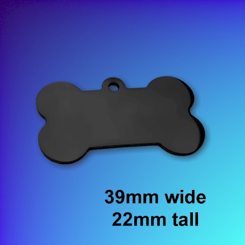 Polished Black Steel Bone-shape MEDIUM