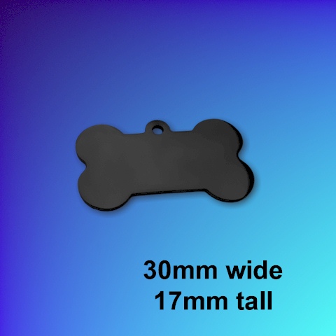 Polished Black Steel Bone-shape SMALL