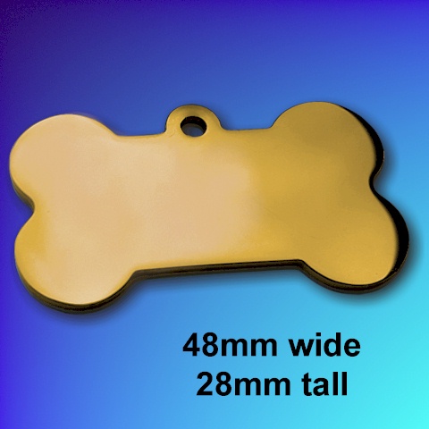 Polished Gold Steel Bone-shape LARGE