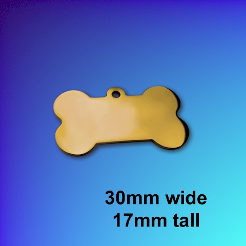 Polished Gold Steel Bone-shape SMALL