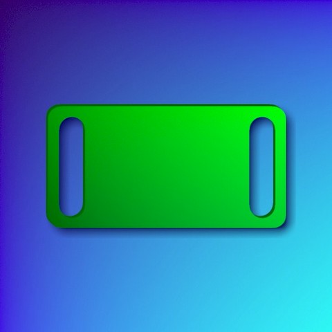 Aluminium sliding collar tag - large green