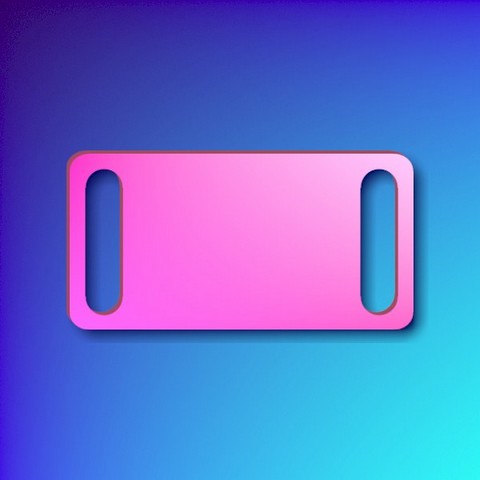 Aluminium sliding collar tag - large pink