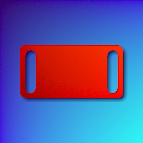 Aluminium sliding collar tag - large red