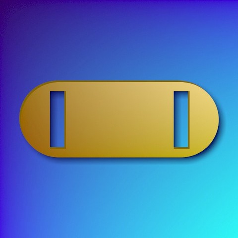 Aluminium sliding collar tag - rounded gold