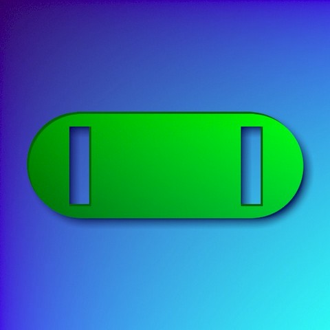 Aluminium sliding collar tag - rounded green