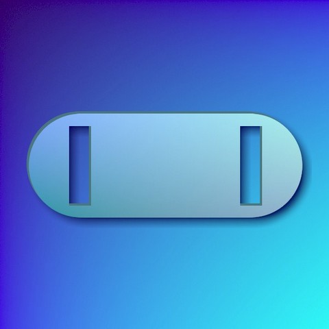 Aluminium sliding collar tag - rounded light blue