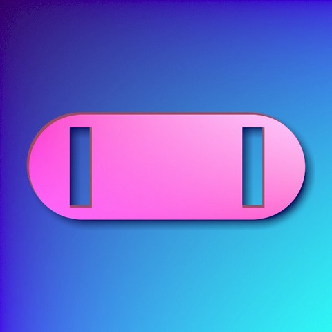 Aluminium sliding collar tag - rounded pink