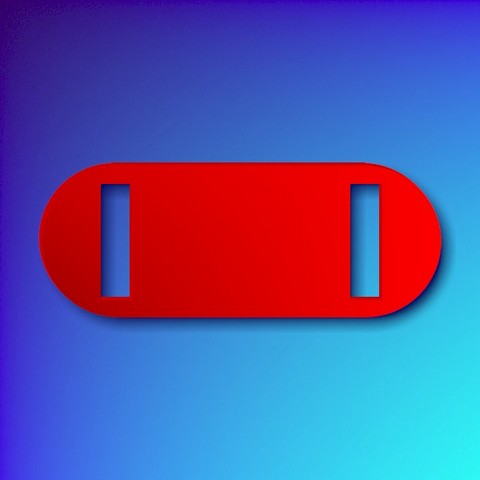 Aluminium sliding collar tag - rounded red