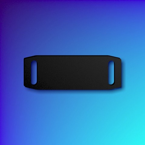 Aluminium sliding collar tag - small black