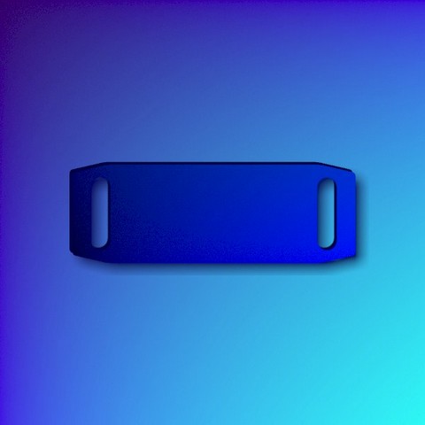 Aluminium sliding collar tag - small dark blue