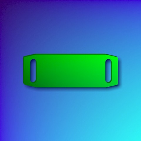 Aluminium sliding collar tag - small green