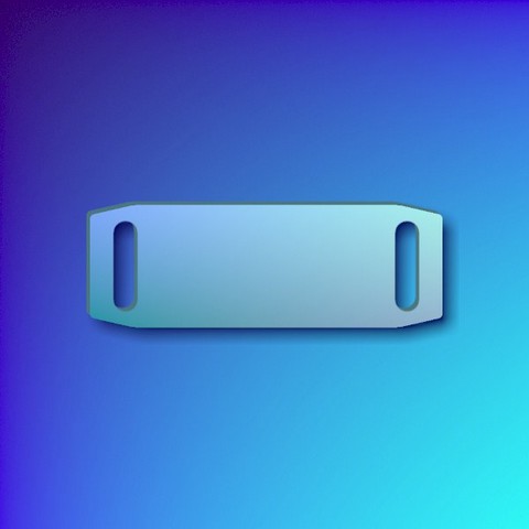 Aluminium sliding collar tag - small light blue
