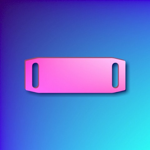 Aluminium sliding collar tag - small pink