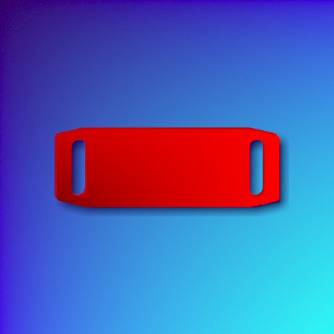 Aluminium sliding collar tag - small red